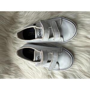 Polo Ralph Lauren White Kids Velcro Sneakers